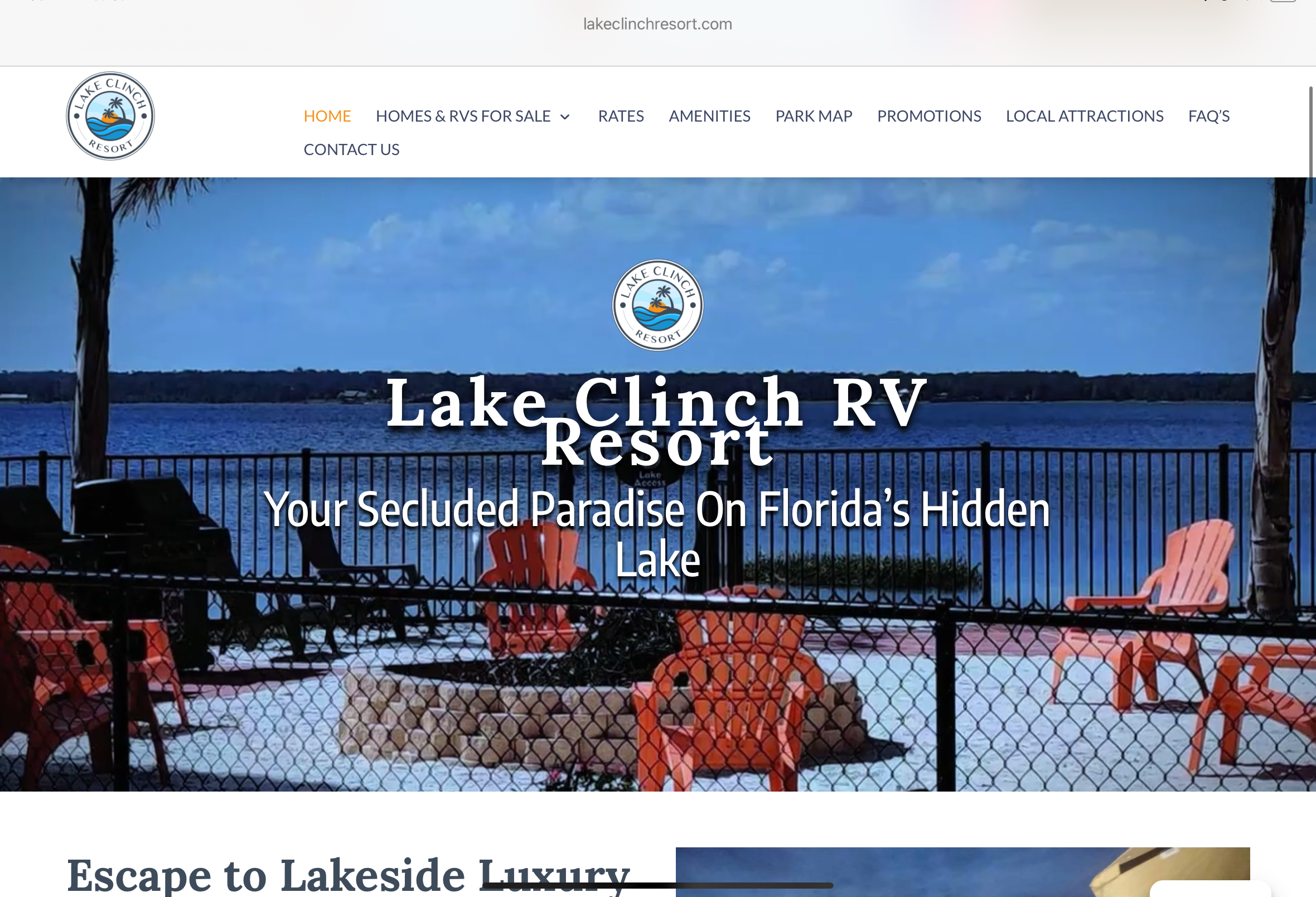 Lake Clinch Resort website